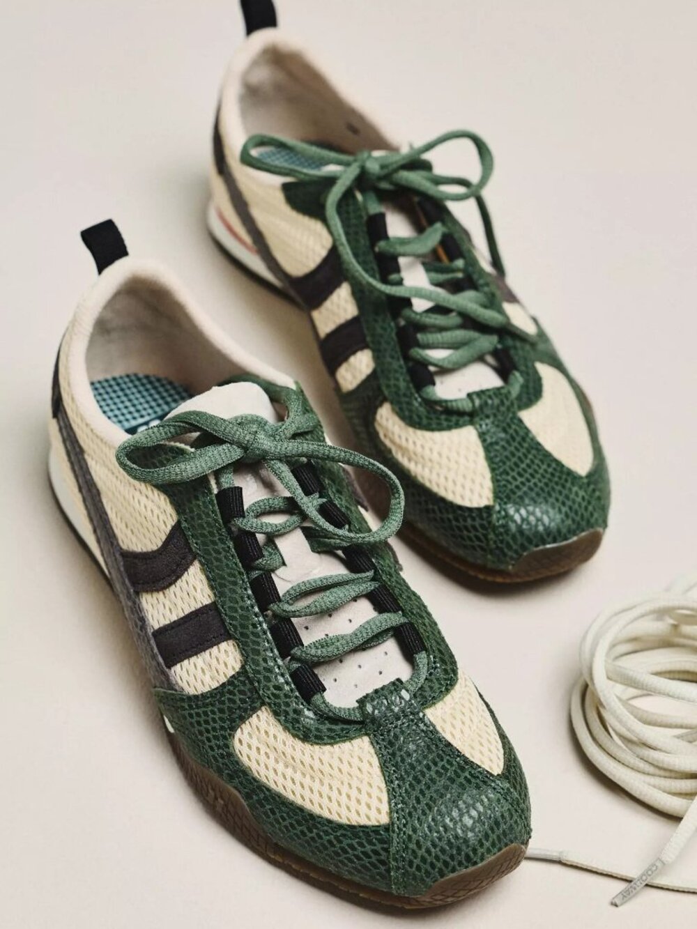 Coolway Nilo Sneakers Size 7 Color Green and Cream